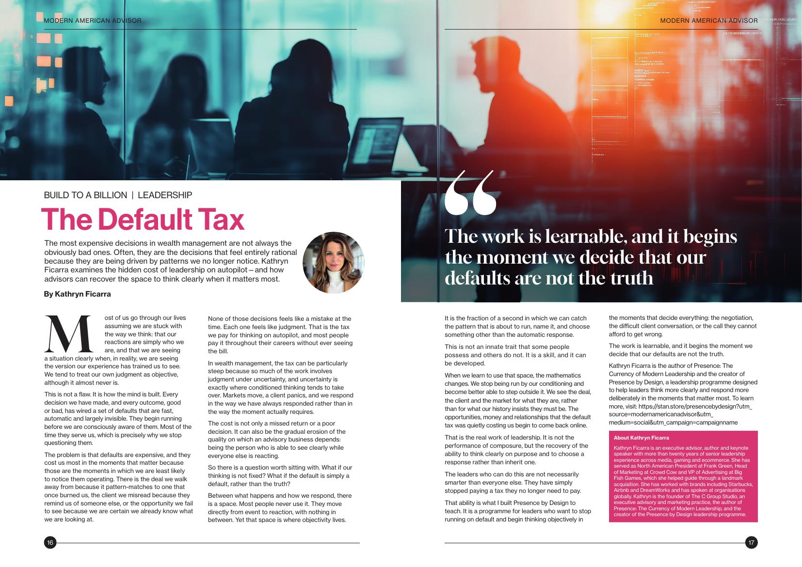 Build To A Billion — The Default Tax, by Kathryn Ficarra