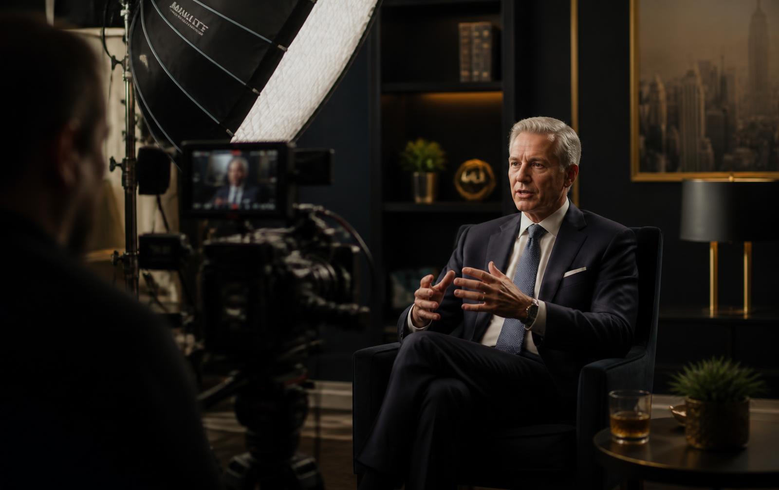 An executive interview being filmed in the MAA studio