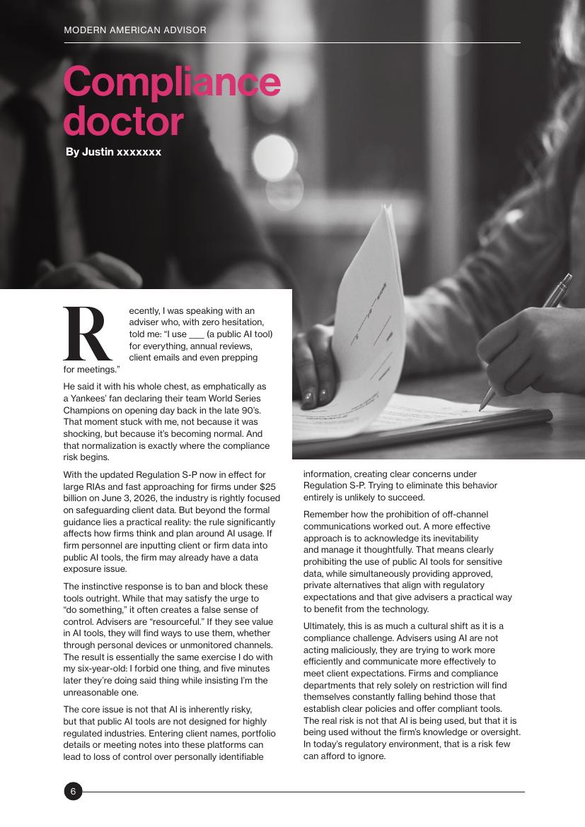 The Compliance Doctor feature spread